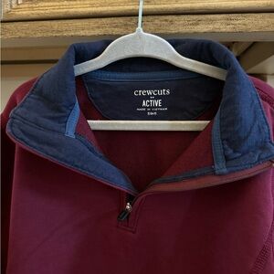 J. Crew Crew Cuts Active Quarterzip Pullover in Merlot
